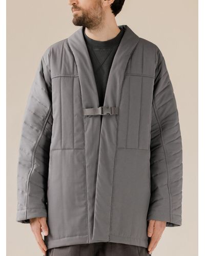 Mackintosh This Thing Of Ours Mist Liner Gray Cotton Blend Liner Jacket