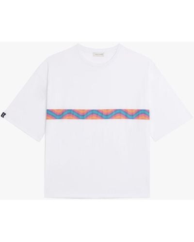 Mackintosh Wave White Cotton Drop Shoulder T-shirt Gjm-218