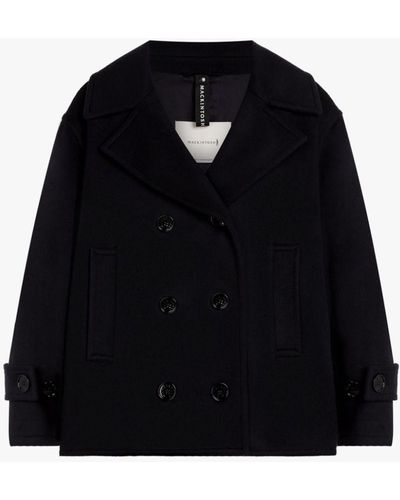Mackintosh Fiona Navy Wool Pea Coat - Black