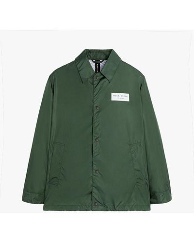 Mackintosh Teeming Army Nylon Packable Coach Jacket - Green