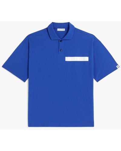 Mackintosh Blue Cotton Cutaway Collar Polo Shirt Gjm-215