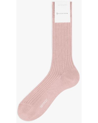 Mackintosh Dusky Pink Fil D'ecosse 5x3 Ribbed Socks