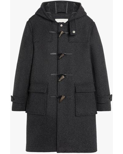 Mackintosh Weir Grey Wool Duffle Coat - Black