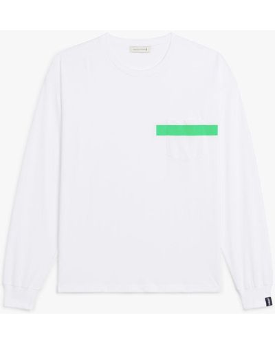 Mackintosh White X Green Cotton Long Sleeve T-shirt Gjf-301