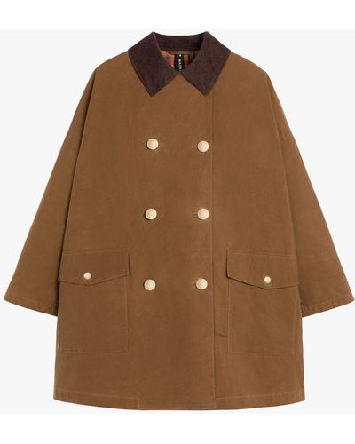 Mackintosh Humbie Brown Waxed Cotton Overcoat