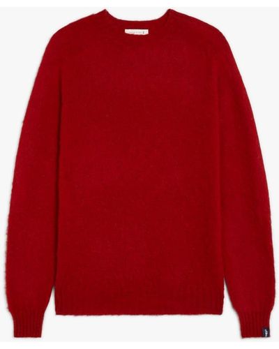 Mackintosh Hutchins Red Wool Crew Neck Sweater
