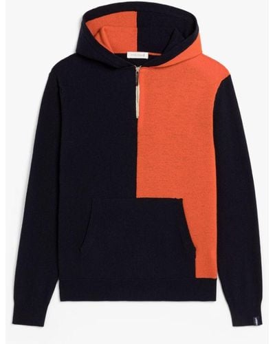 Mackintosh Double Agent Navy Wool Hooded Sweater - Blue