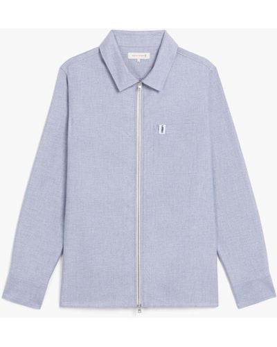 Mackintosh Holborn Zip Up Blue Cotton Shirt