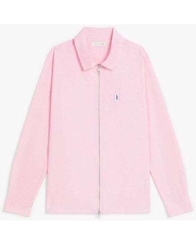 Mackintosh Holborn Zip Up Pink Cotton Shirt
