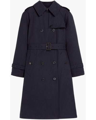 Mackintosh Muirkirk Navy Cotton Trench Coat Lm-1011 - Blue
