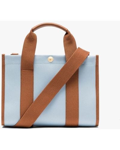 Mackintosh L/uniform Natural & Sky Bonded Cotton Mini Press Bag - Blue
