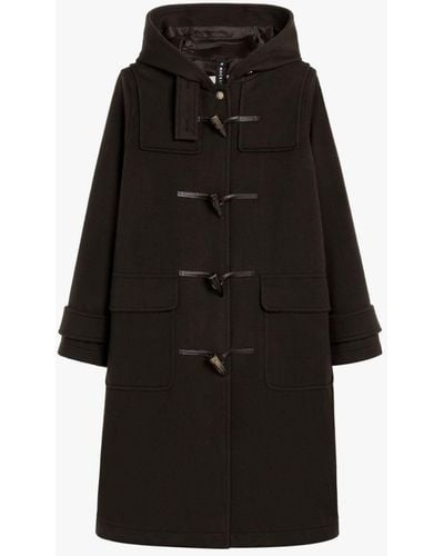 Mackintosh Inverallan Dark Chocolate Wool & Cashmere Duffle Coat - Black