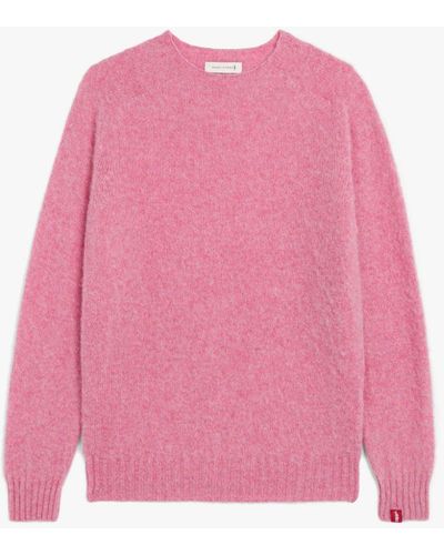 Mackintosh Hutchins Pink Wool Crewneck Sweater