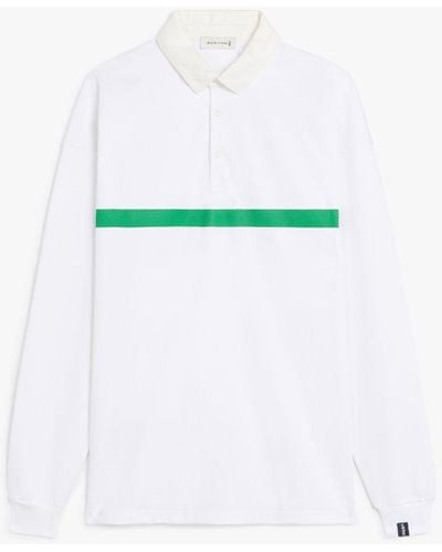 Mackintosh White X Green Cotton Rugby Shirt Gjm-210