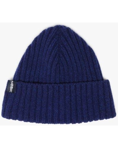 Mackintosh Billie Dark Blue Wool Beanie Hat