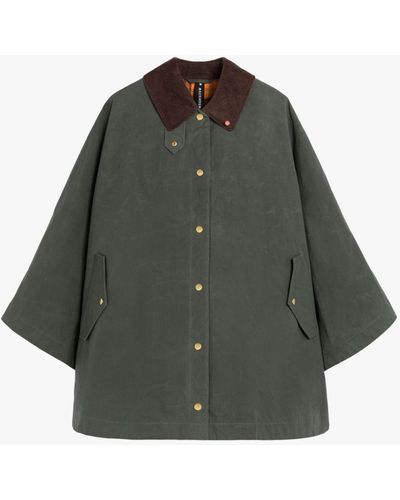 Mackintosh Cora Green Waxed Cotton Field Coat - Gray