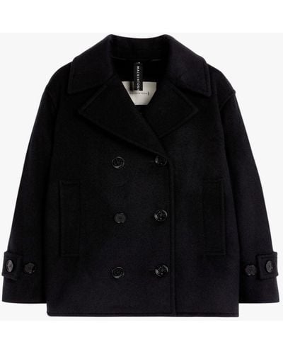 Mackintosh Fiona Black Wool & Cashmere Pea Coat Lmc-011