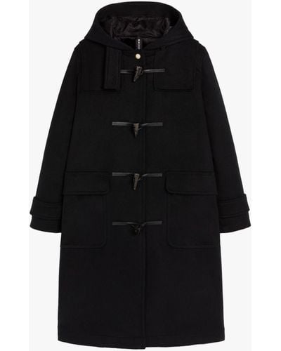 Mackintosh Inverallan Black Wool Duffle Coat