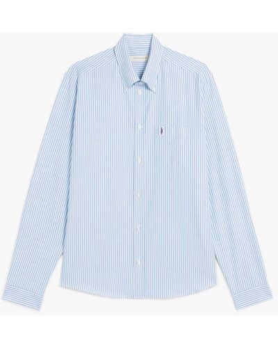 Mackintosh Bloomsbury Sky & White Cotton Shirt - Blue