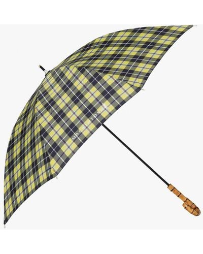 Mackintosh Heriot Cornish National Whangee Handle Stick Umbrella - Yellow