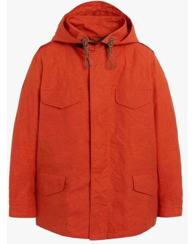 Mackintosh Drumming Orange Dry Waxed Cotton Hooded Jacket Gmm-200