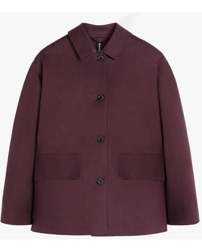 Mackintosh Zinnia Burgundy Bonded Cotton Jacket - Red