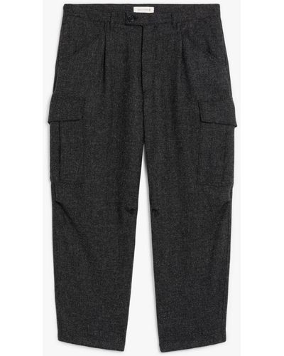 Mackintosh Grey Wool Cargo Trousers - Black