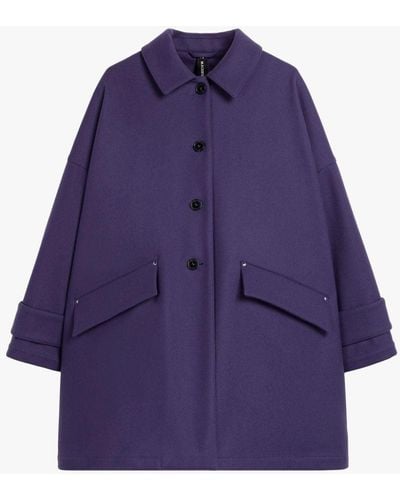 Mackintosh Humbie Purple Wool Overcoat