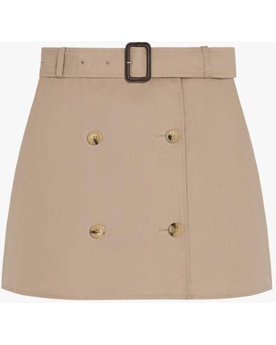 Mackintosh Corby Sand Cotton Skirt - Natural