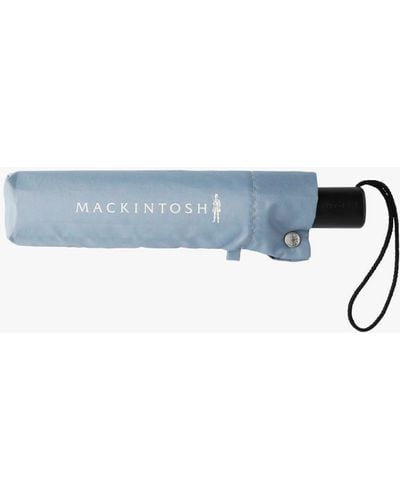 Mackintosh Ayr Greige Automatic Telescopic Umbrella - Blue
