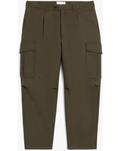 Mackintosh Khaki Wool Cargo Trousers - Green