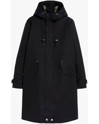 Mackintosh Granish Black Bonded Cotton Hooded Coat