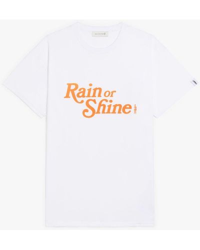 Mackintosh White X Orange Cotton Rain Or Shine T-shirt