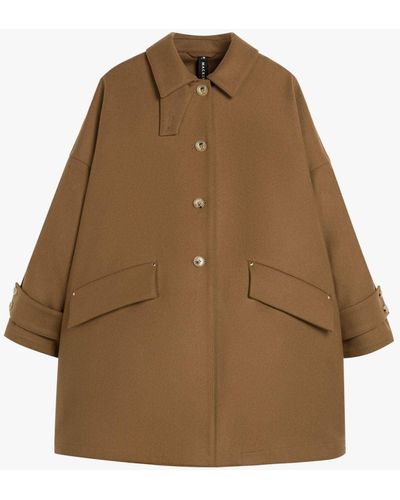 Mackintosh Humbie Camel Brown Wool Overcoat - Natural