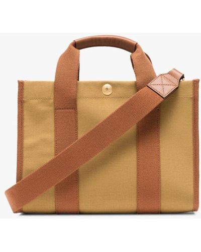 Mackintosh L/uniform Natural & Olive Bonded Cotton Mini Press Bag - Brown