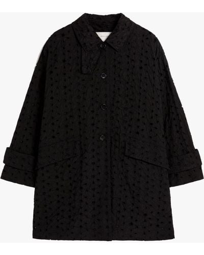 Mackintosh Humbie Black Embroidered Overcoat