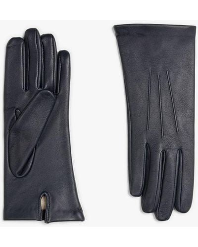 Mackintosh Navy Leather Gloves - Blue