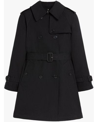 Mackintosh Muie Black Cotton Short Trench Coat