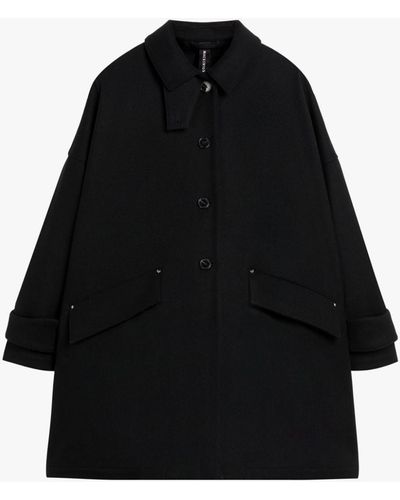 Mackintosh Humbie Black Wool Overcoat