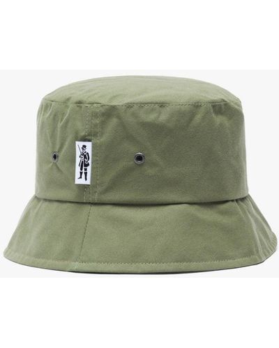Mackintosh Pelting Winter Moss Waxed Cotton Bucket Hat Acc-ha05 - Green