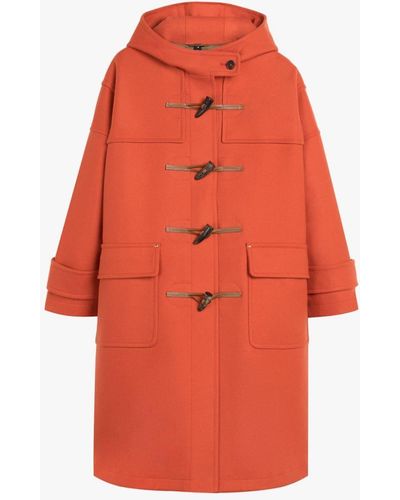 Mackintosh Humbie Jaffa Wool Duffle Coat - Orange