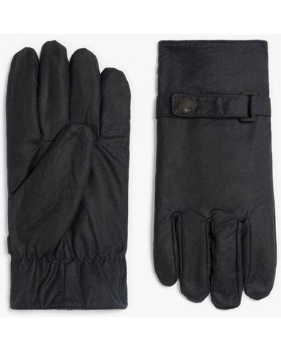 Mackintosh Navy Waxed Cotton Gloves - Black