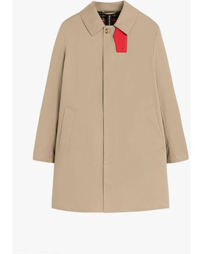 Mackintosh Tartan Cambridge Fawn Raintec Cotton Short Coat - Brown