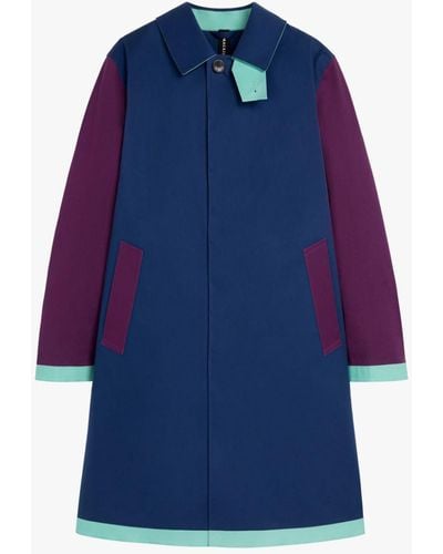 Mackintosh Oxford Blue Patchwork Bonded Cotton 3/4 Coat