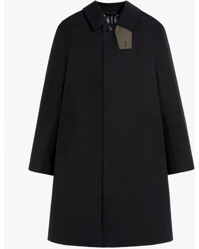 Mackintosh Tartan Oxford Black Bonded Cotton 3/4 Coat