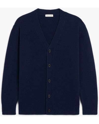 Mackintosh Stockholm Deep Blue Merino Wool & Cashmere Cardigan