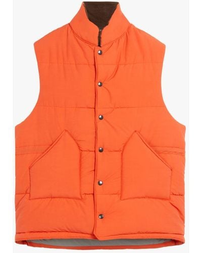 Mackintosh Osaka Orange Rain System Wool & Nylon Blend Gilet Gqf-304