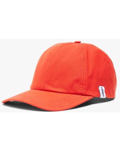 Mackintosh Tipping Orange Waxed Cotton Baseball Cap Acc-ha04 - Red