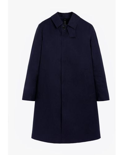 Mackintosh Oxford Navy Bonded Cotton 3/4 Coat Grc-108 - Blue