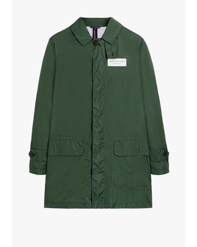 Mackintosh Rain X Shine Torrential Army A Line Packable Raincoat - Green